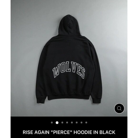 DARC Sport Men's Rise Again Pierce Hoodie Black NWT Wolves Gym - Picture 3 of 3